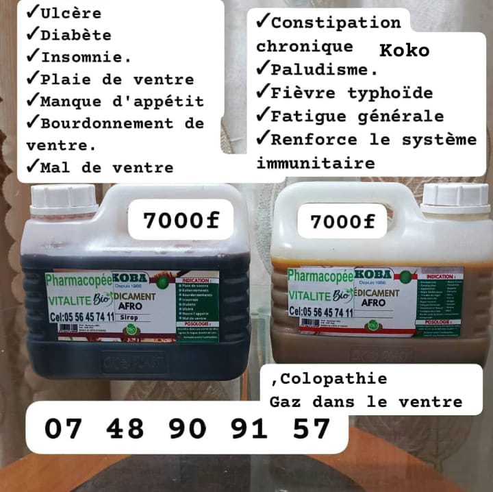 le SIROP KOBA( Composé de sirop grand et sirop petit)